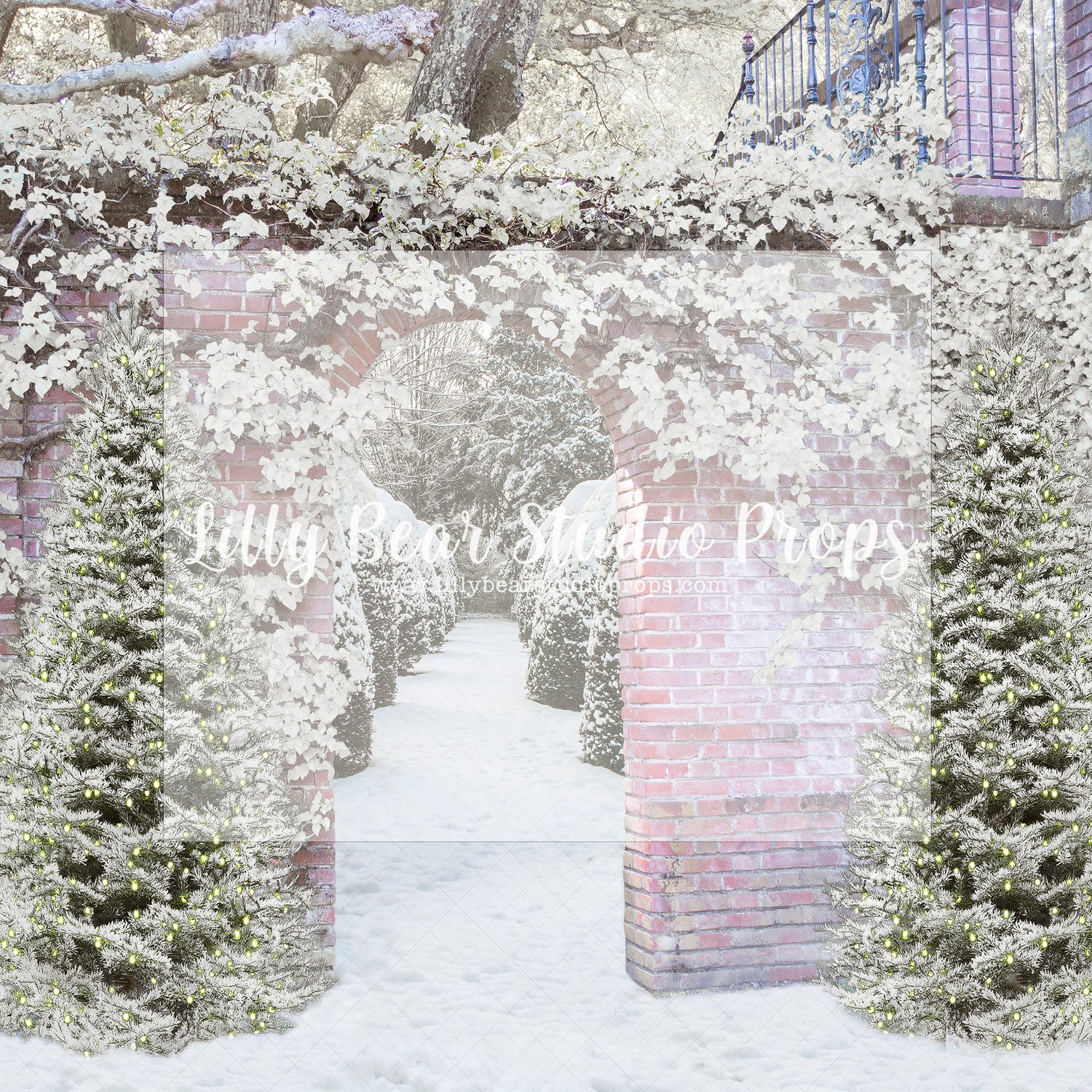 Snowy Archway - Lilly Bear Studio Props, christmas, Cozy, Decorated, Festive, Giving, Holiday, Holy, Hopeful, Joyful, Merry, Peaceful, Peacful, Red & Green, Seasonal, Winter, Xmas, Yuletide