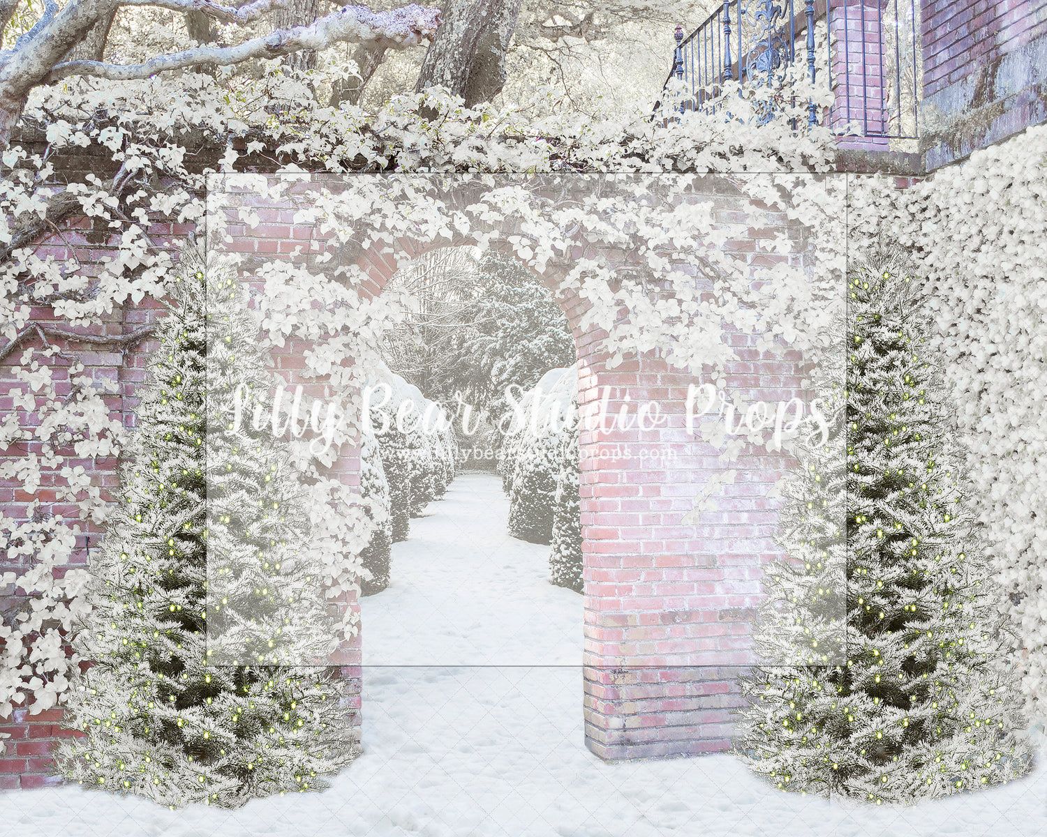 Snowy Archway - Lilly Bear Studio Props, christmas, Cozy, Decorated, Festive, Giving, Holiday, Holy, Hopeful, Joyful, Merry, Peaceful, Peacful, Red & Green, Seasonal, Winter, Xmas, Yuletide