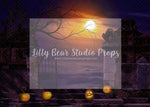 Spooky Halloween Gate Entry - Lilly Bear Studio Props, christmas, Decorated, fall, fall colors, fall colours, fall forest, fall leaves, fall mini, fall pumpkins, fall season, falling leaves, farm pickup, full moon, Giving, halloween, jack-o-lantern, jack-o-lanterns, jackolantern, moon, moonlight, moonlight forest, Peaceful, pickup, pickup truck, pumpkin field, spooky halloween, witches