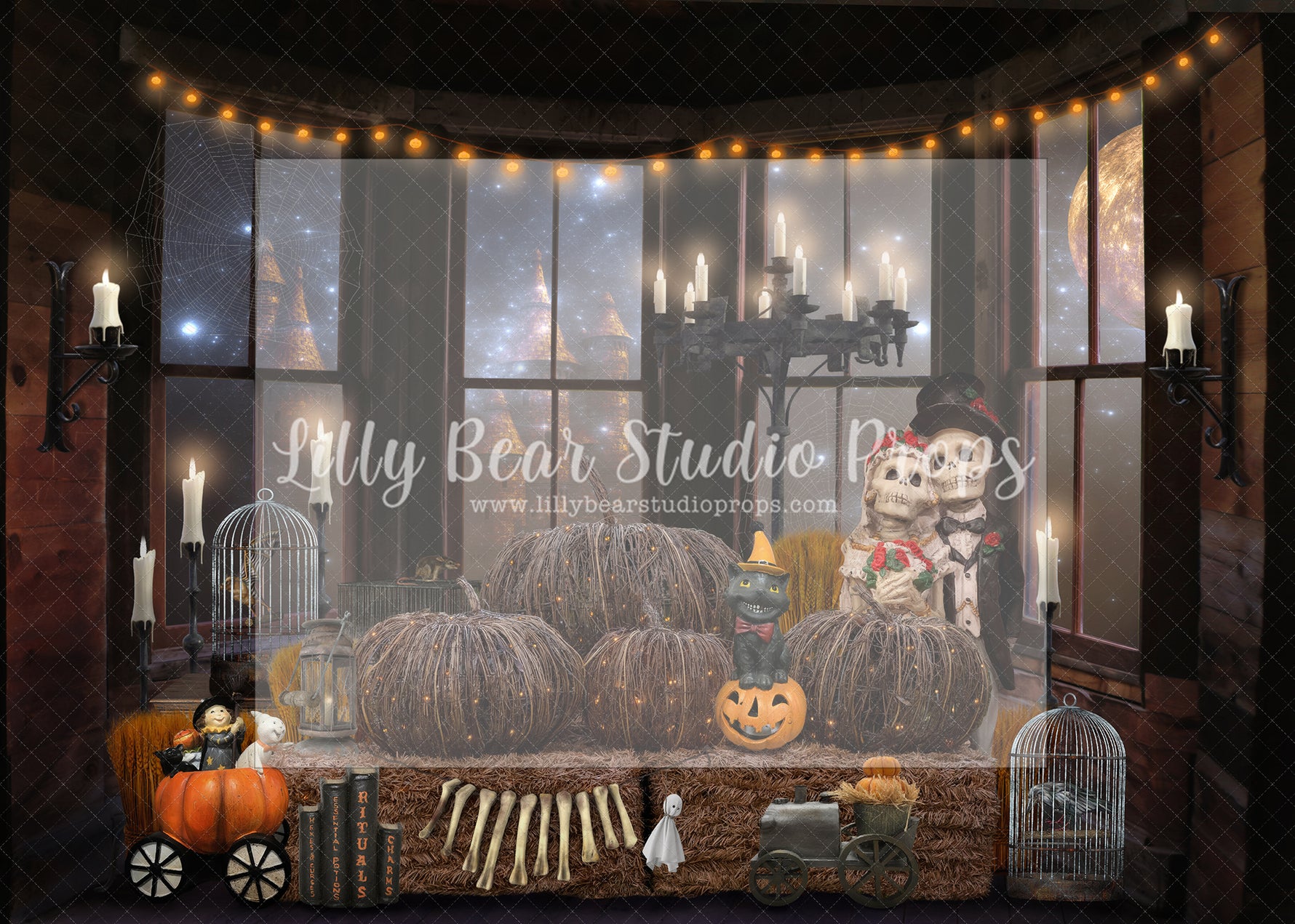 Sweet Halloween Window - Lilly Bear Studio Props, christmas, Decorated, fall, fall colors, fall colours, fall forest, fall leaves, fall mini, fall pumpkins, fall season, falling leaves, farm pickup, full moon, Giving, halloween, jack-o-lantern, jack-o-lanterns, jackolantern, moon, moonlight, moonlight forest, Peaceful, pickup, pickup truck, pumpkin field, spooky halloween, witches