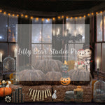Sweet Halloween Window - Lilly Bear Studio Props, christmas, Decorated, fall, fall colors, fall colours, fall forest, fall leaves, fall mini, fall pumpkins, fall season, falling leaves, farm pickup, full moon, Giving, halloween, jack-o-lantern, jack-o-lanterns, jackolantern, moon, moonlight, moonlight forest, Peaceful, pickup, pickup truck, pumpkin field, spooky halloween, witches