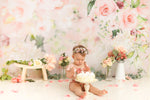 Adeline - Lilly Bear Studio Props, Fabric, fine art, floral, girls, hand painted, Wrinkle Free Fabric