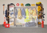 Inside The Firehouse - Lilly Bear Studio Props, Fabric, FABRICS, fire, fire chief, fire extinguisher, fire hose, fire house, fire hydrant, fire station, fire stations, fire truck, fire trucks, firefighter, firefighters, firehouse, fireman, fireman hat, firemen, fireperson, siren, Wrinkle Free Fabric