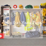Inside The Firehouse - Lilly Bear Studio Props, Fabric, FABRICS, fire, fire chief, fire extinguisher, fire hose, fire house, fire hydrant, fire station, fire stations, fire truck, fire trucks, firefighter, firefighters, firehouse, fireman, fireman hat, firemen, fireperson, siren, Wrinkle Free Fabric
