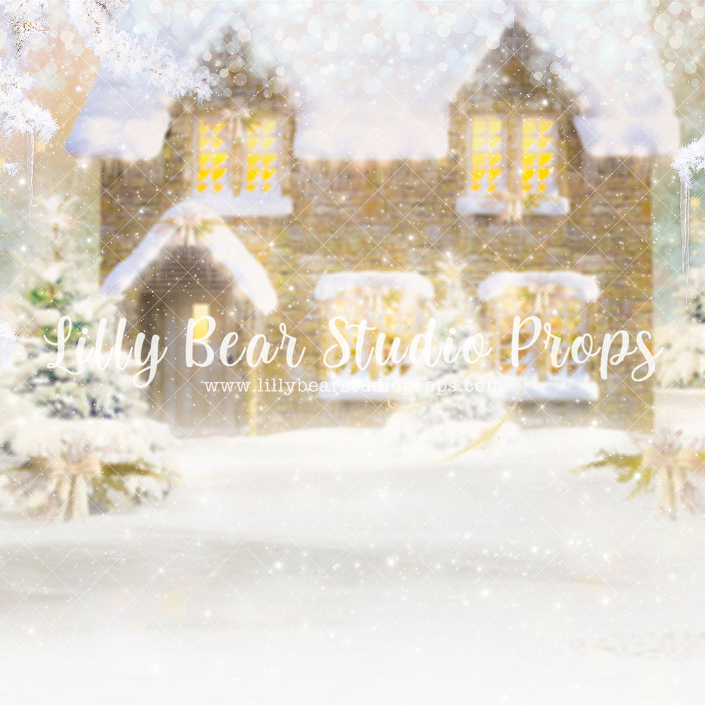 Snowy Christmas Eve - Lilly Bear Studio Props, camper, candles, christmas, christmas kitchen, christmas snow, christmas window, Fabric, FABRICS, kitchen, red curtains, tree farm, winter, wreath