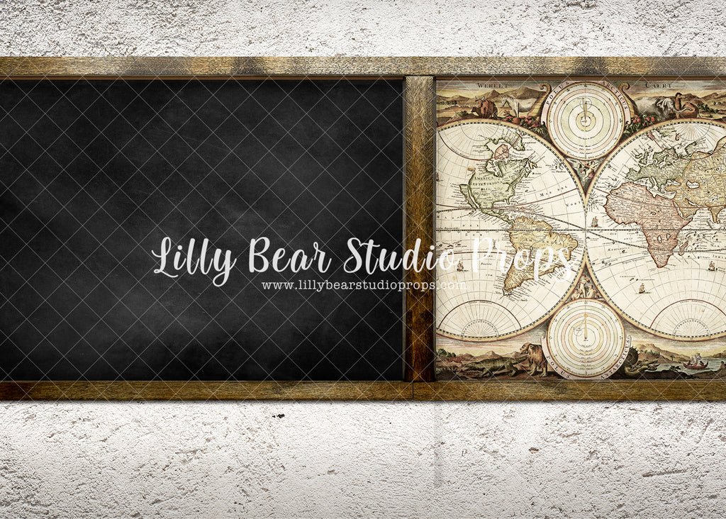 Worldly Classroom - Lilly Bear Studio Props, back to school, Fabric, FABRICS, school, school brick, school photos, schools back, schools out, world map