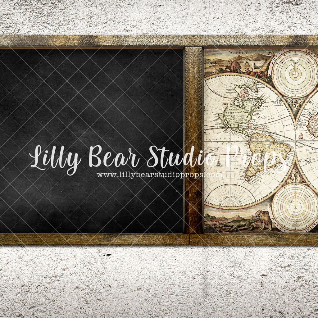 Worldly Classroom - Lilly Bear Studio Props, back to school, Fabric, FABRICS, school, school brick, school photos, schools back, schools out, world map